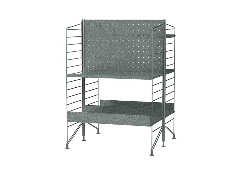 String Furniture Outdoor Bundle O J in Galvanized shelves and galvanized panels