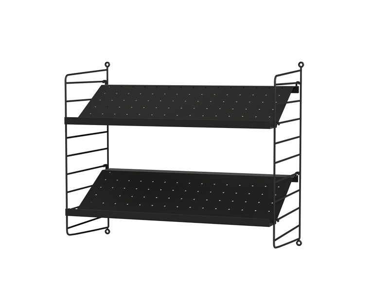 String Furniture Hallway Bundle H F in Black shelves and black panels