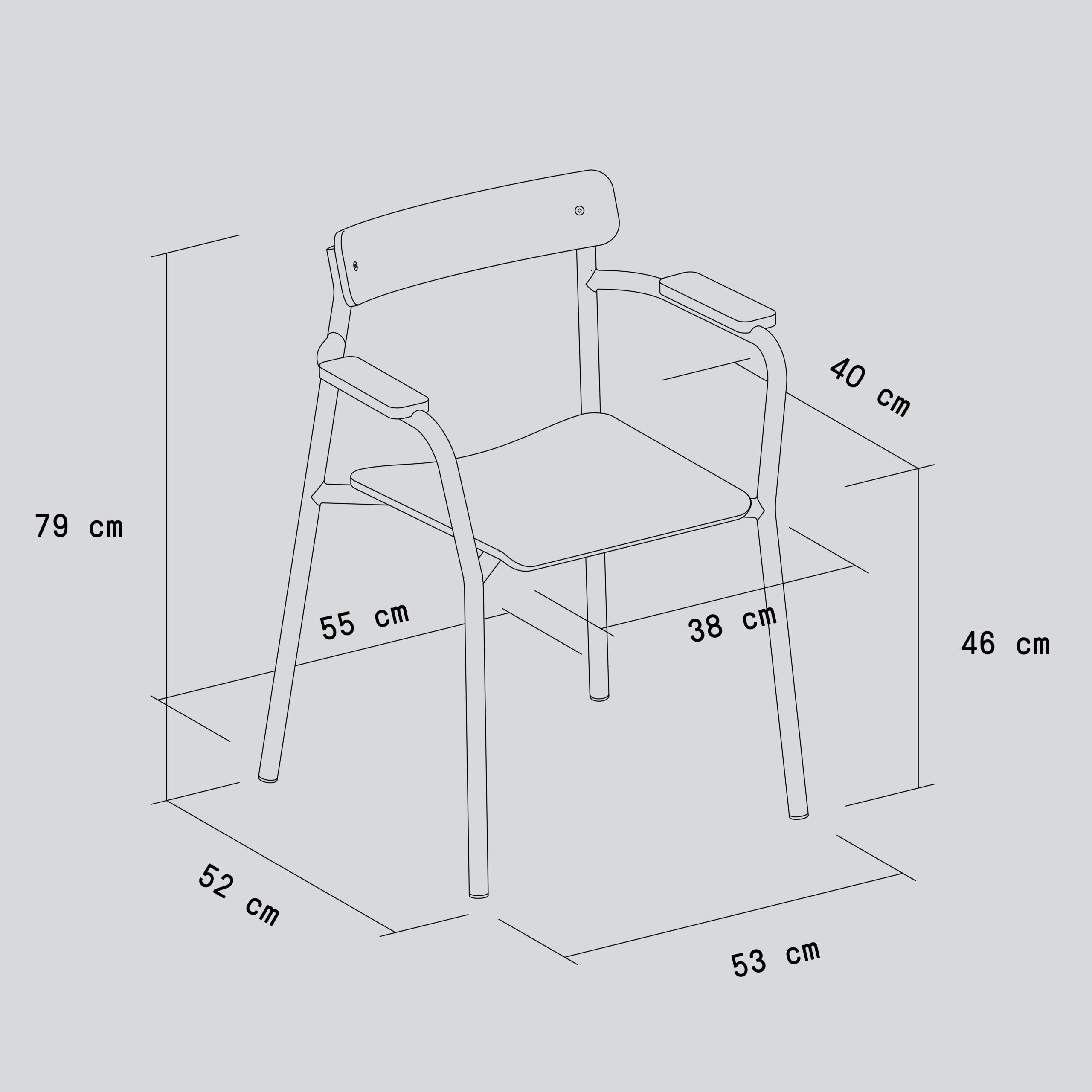 TIPTOE ETUDE chair with armrests - recycled fabric
