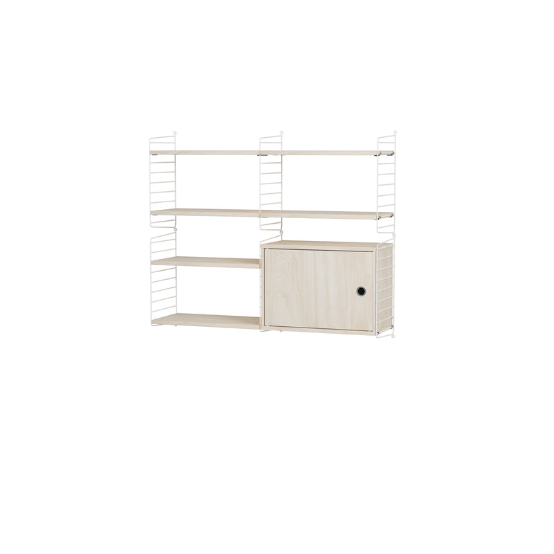 String Furniture Living Room Bundle L R in Ash shelves and white panels