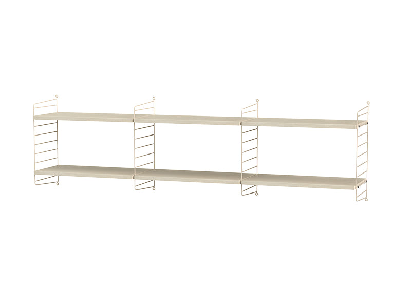 String Furniture Living Room Bundle L O in Ash shelves and beige panels