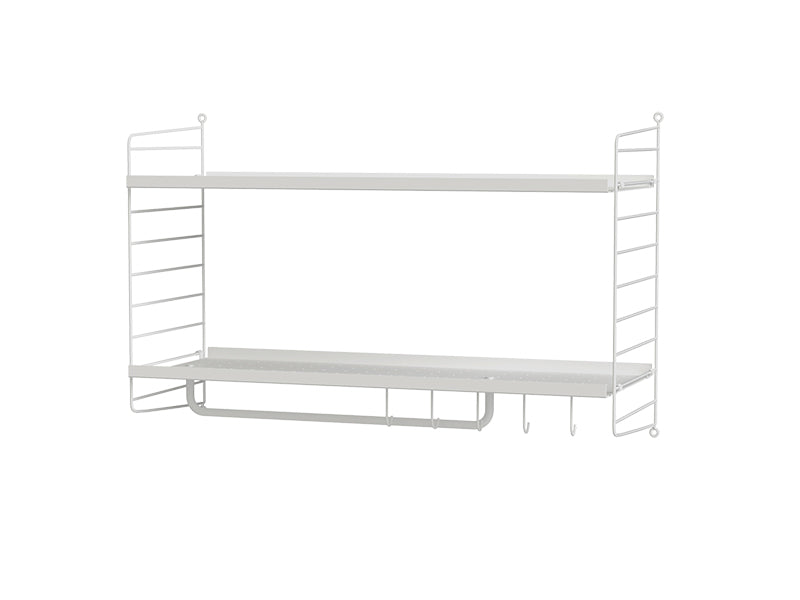 String Furniture Hallway Bundle H D in White shelves and white panels