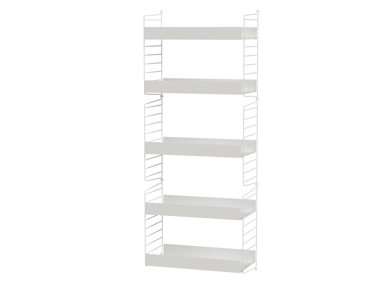 String Furniture Living Room Bundle L B in White shelves and white panels