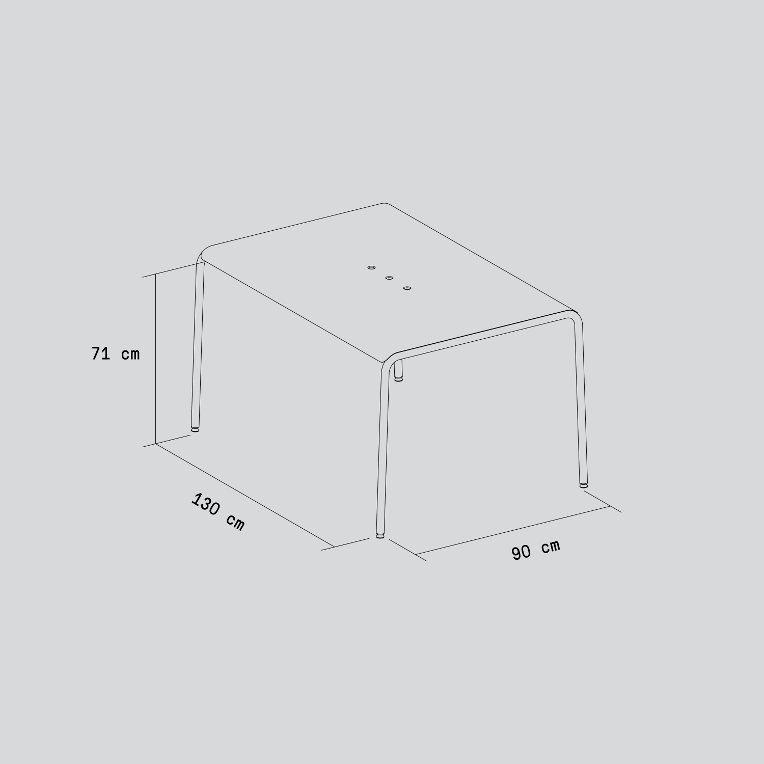 TIPTOE PANORAMA outdoor table - powder-coated steel