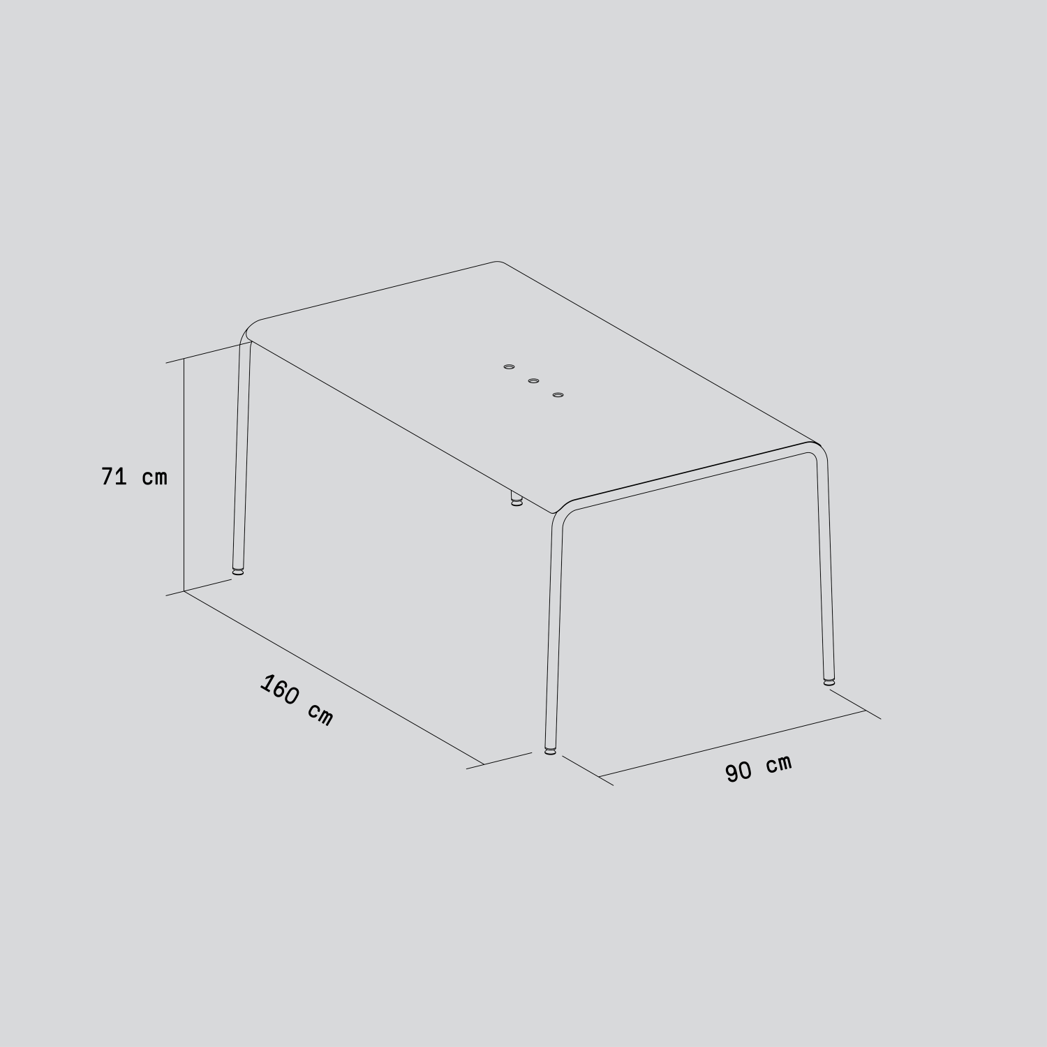 TIPTOE PANORAMA outdoor table - powder-coated steel