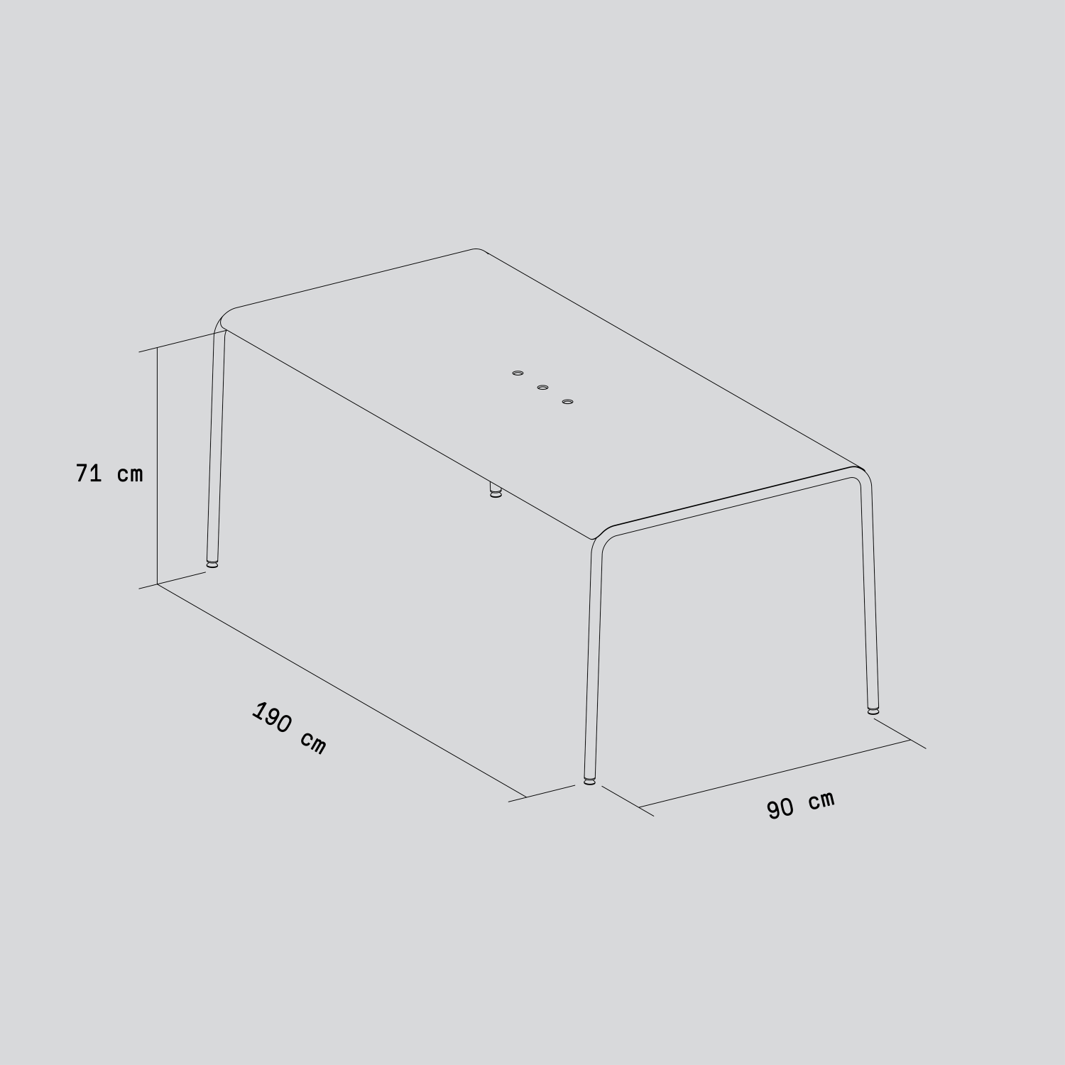 TIPTOE PANORAMA outdoor table - powder-coated steel