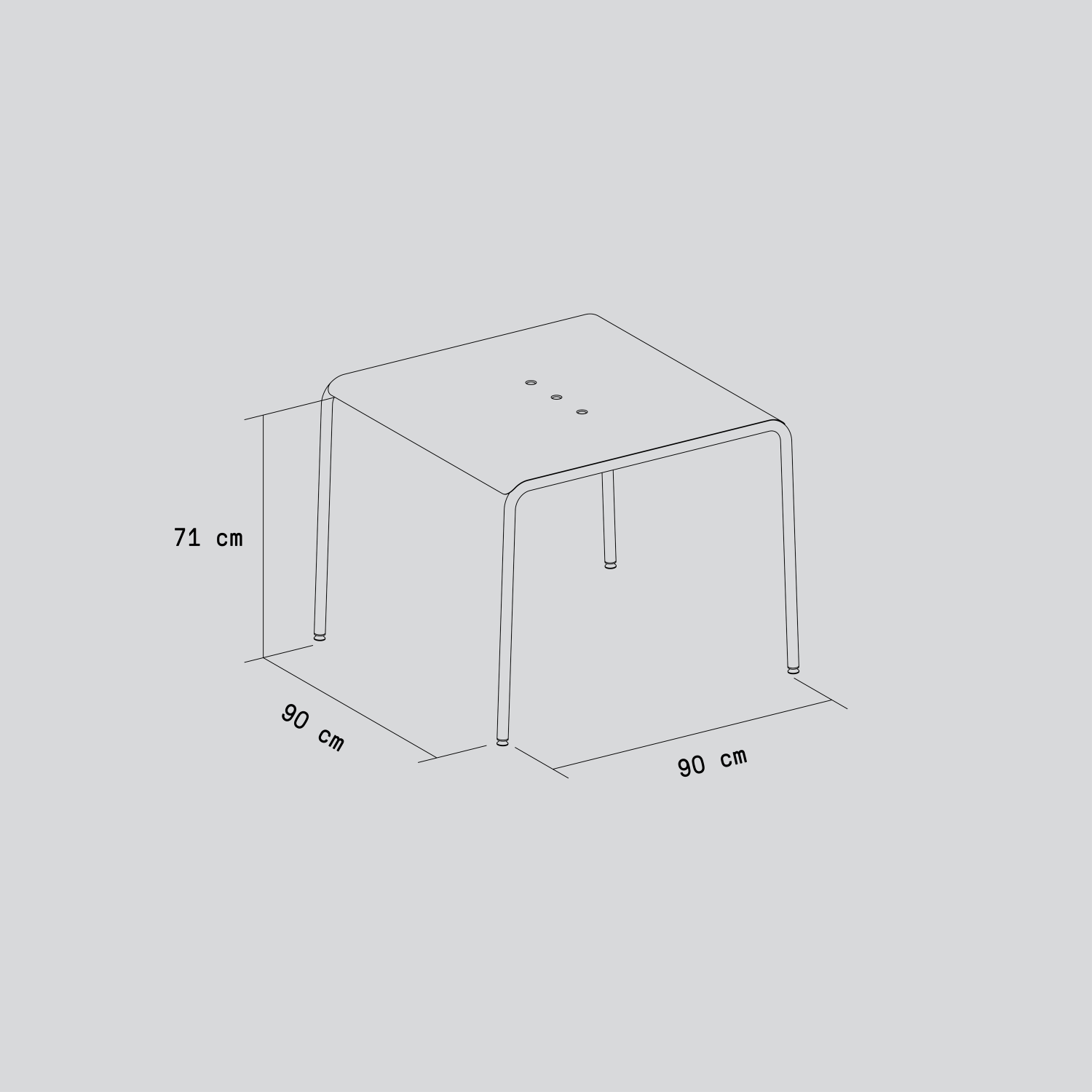 TIPTOE PANORAMA outdoor table - powder-coated steel