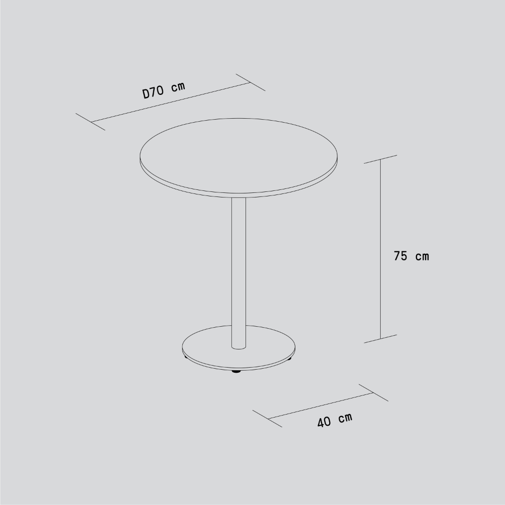 TIPTOE MOKA outdoor bistro table - powder-coated steel