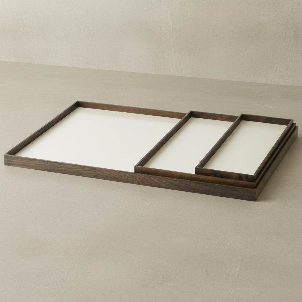 Gejst Frame tray small, smoked oak/beige