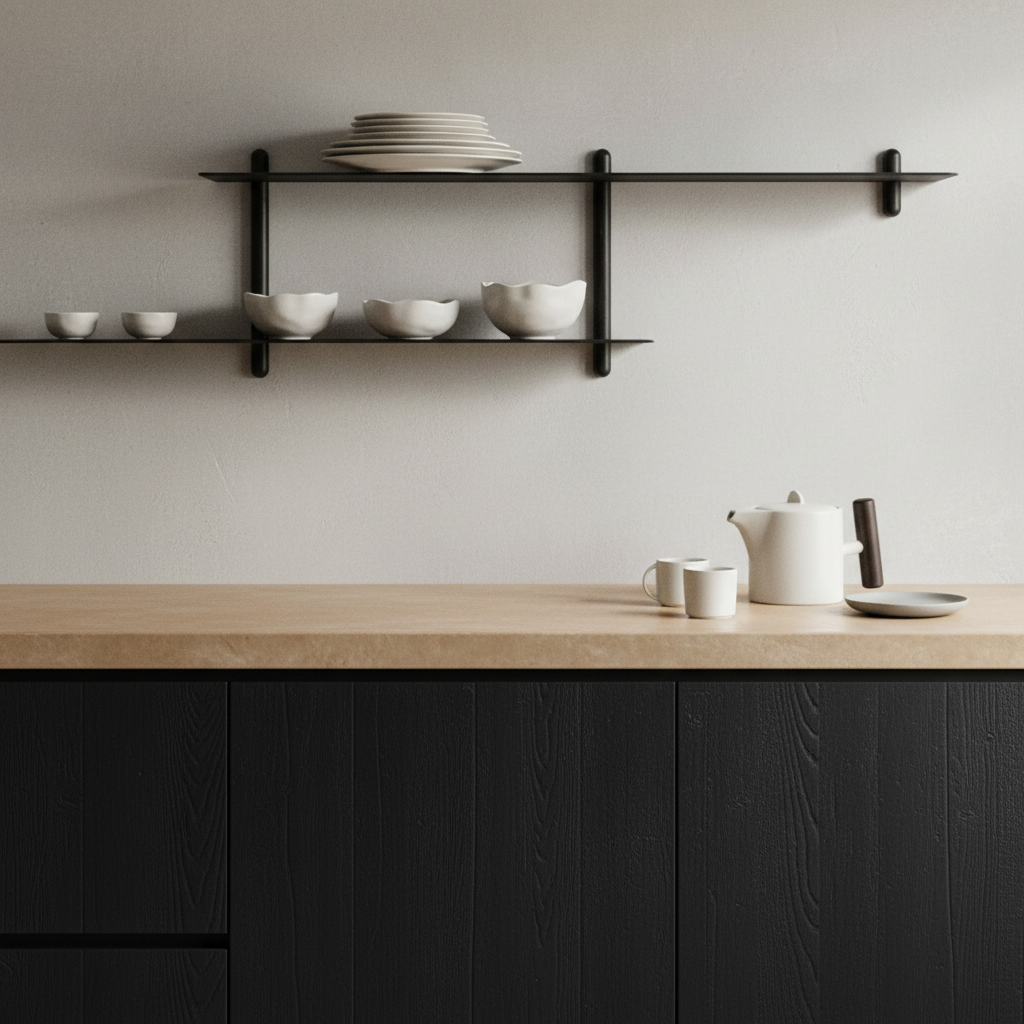 Gejst Nivo Shelf Large H - black ash / black