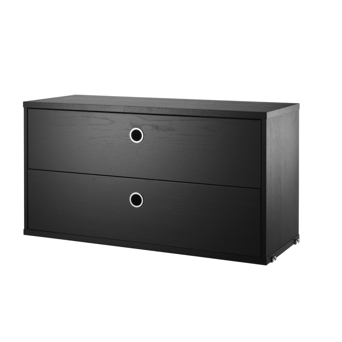 Chest of Drawers w78 x d30 x h42 cm in Black stained ash by String Furniture