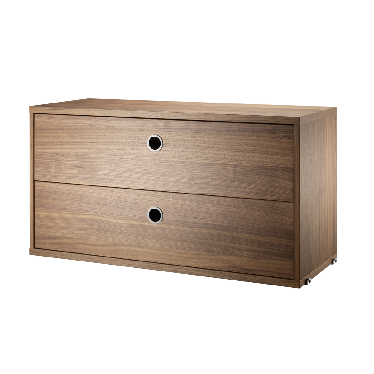 Chest of Drawers w78 x d30 x h42 cm in Walnut by String Furniture