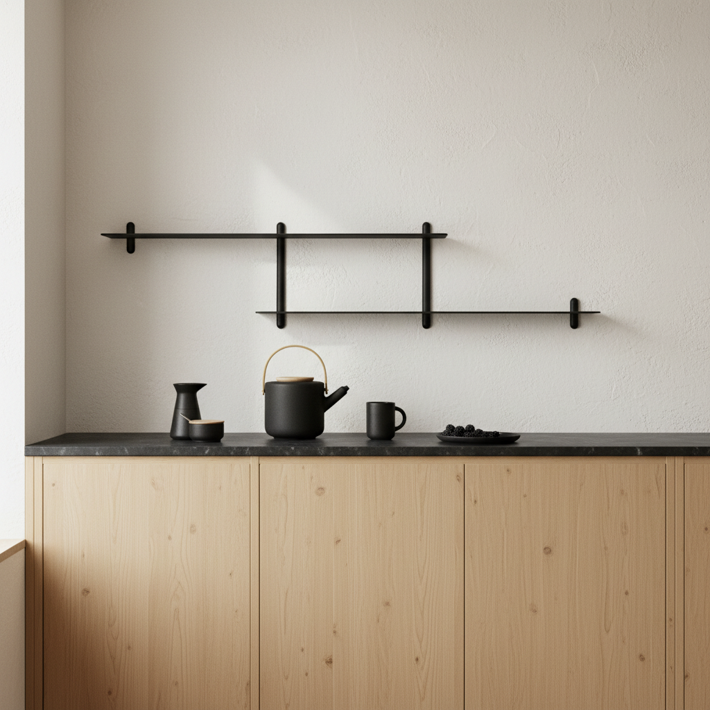 Gejst Nivo Shelf Large H - black ash / black