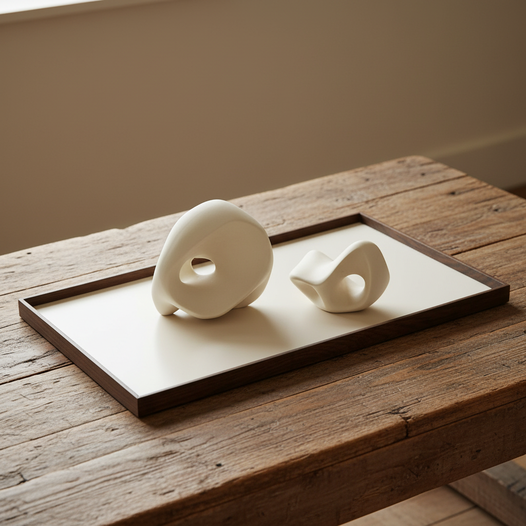 Gejst Frame tray large, smoked oak/beige