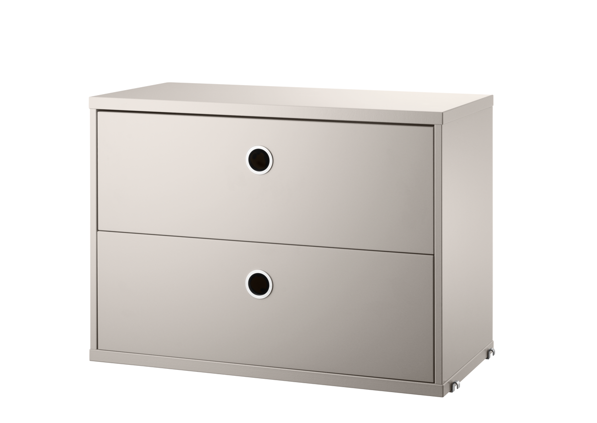 Chest of Drawers w58 x d30 x h42 cm in Beige, room setting