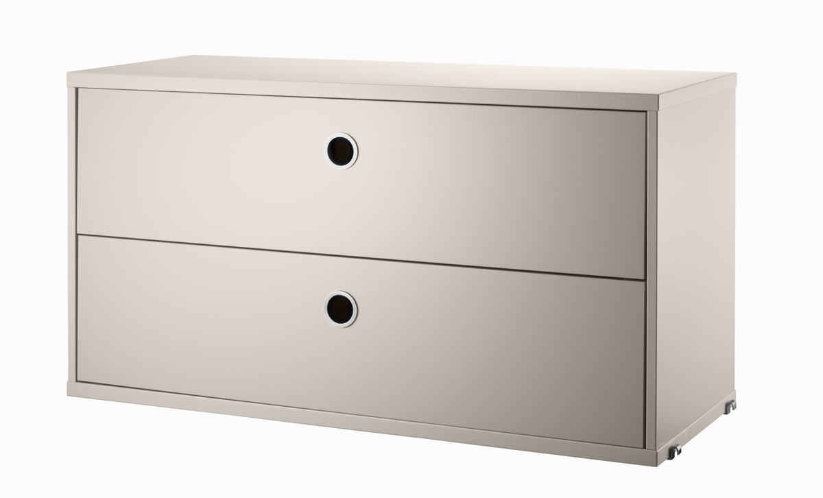Chest of Drawers w78 x d30 x h42 cm in Beige, room setting