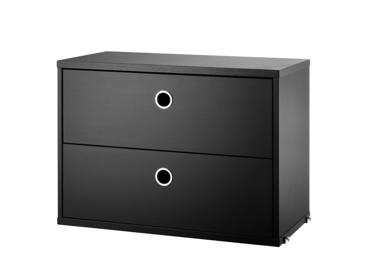 Chest of Drawers w58 x d30 x h42 cm in Black stained ash, room setting