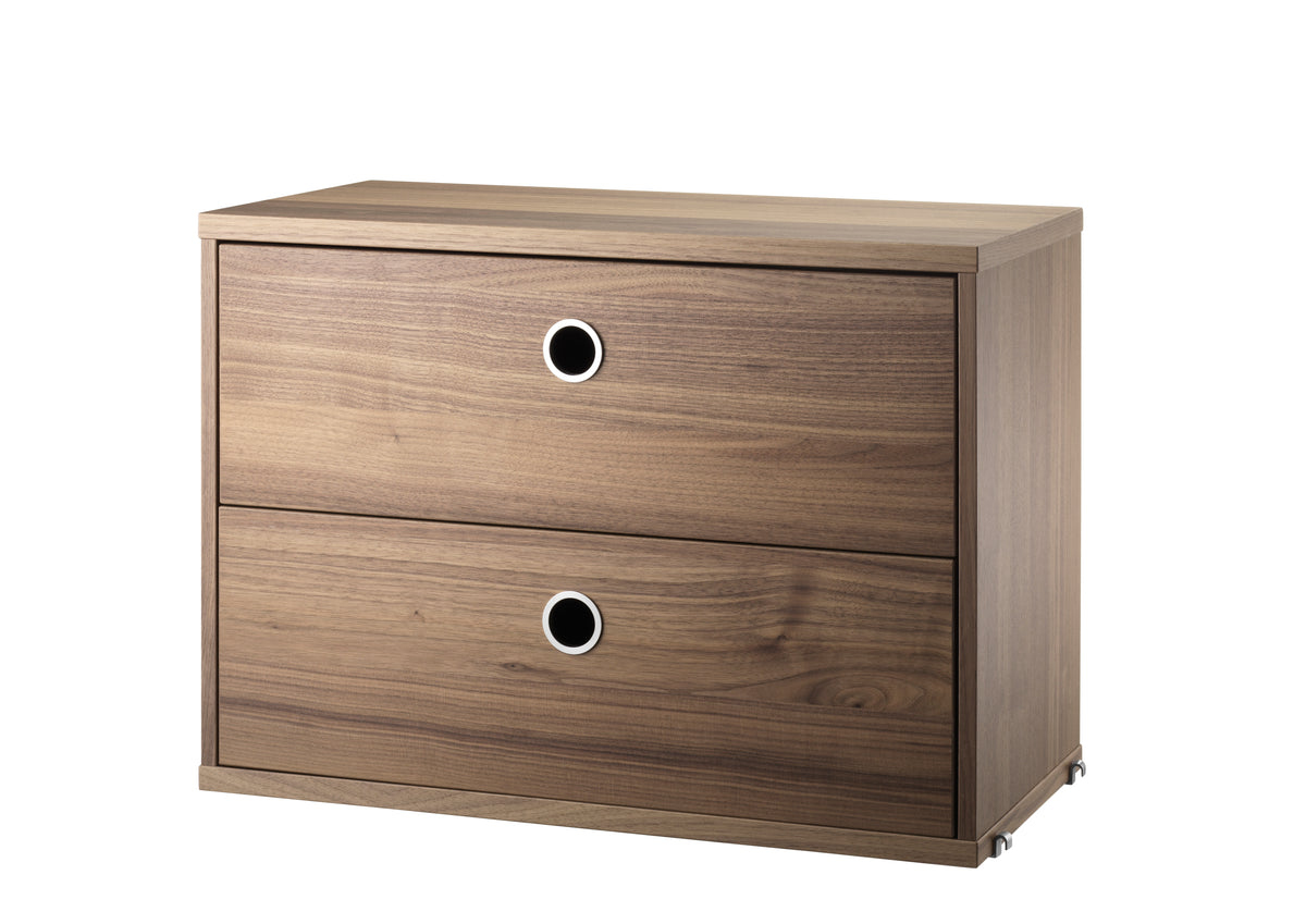 Chest of Drawers w58 x d30 x h42 cm in Walnut, room setting