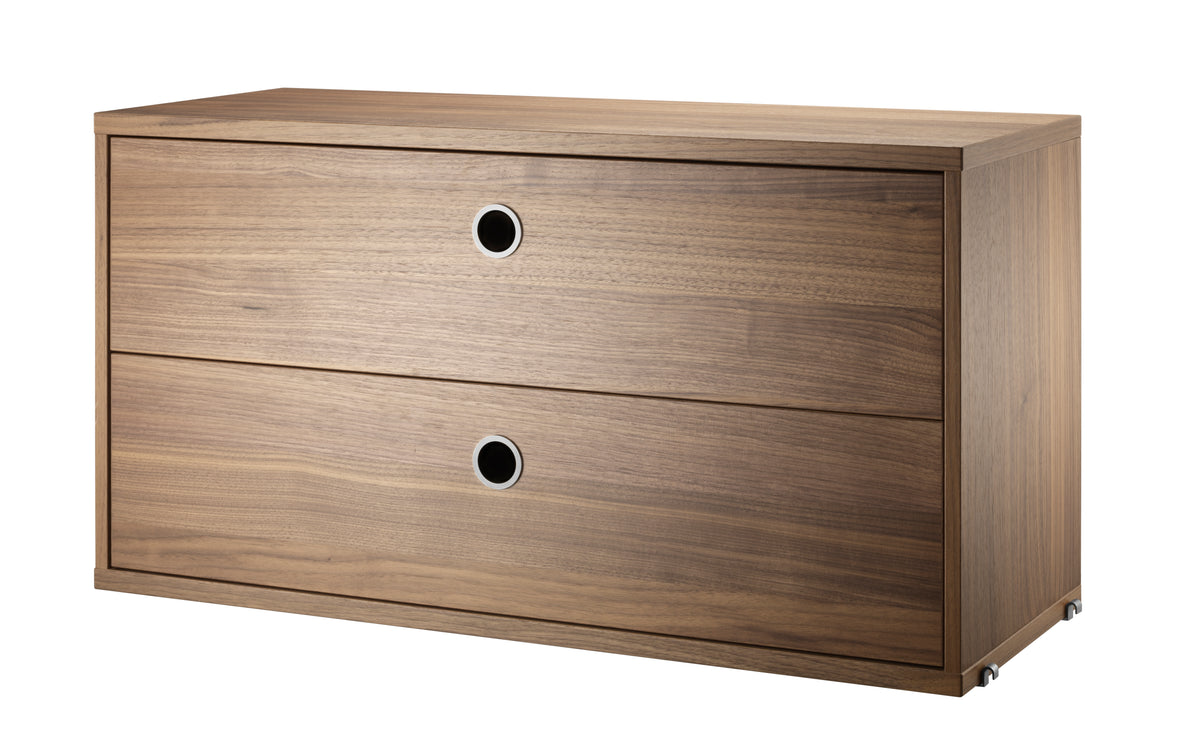 Chest of Drawers w78 x d30 x h42 cm in Walnut, room setting