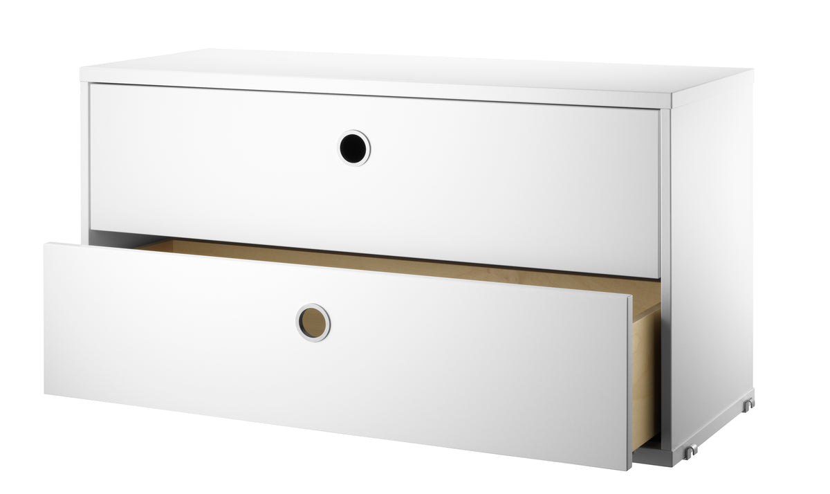 Chest of Drawers w78 x d30 x h42 cm in White, room setting