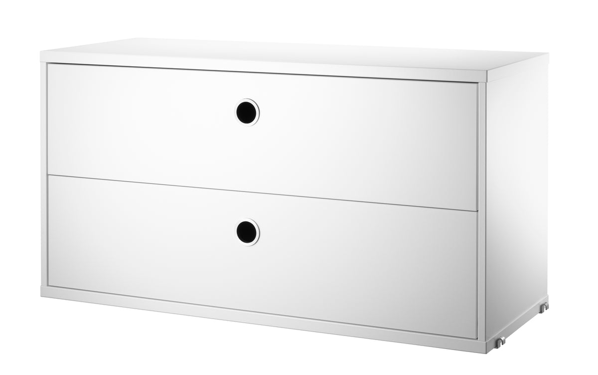 Chest of Drawers w78 x d30 x h42 cm in White, room setting