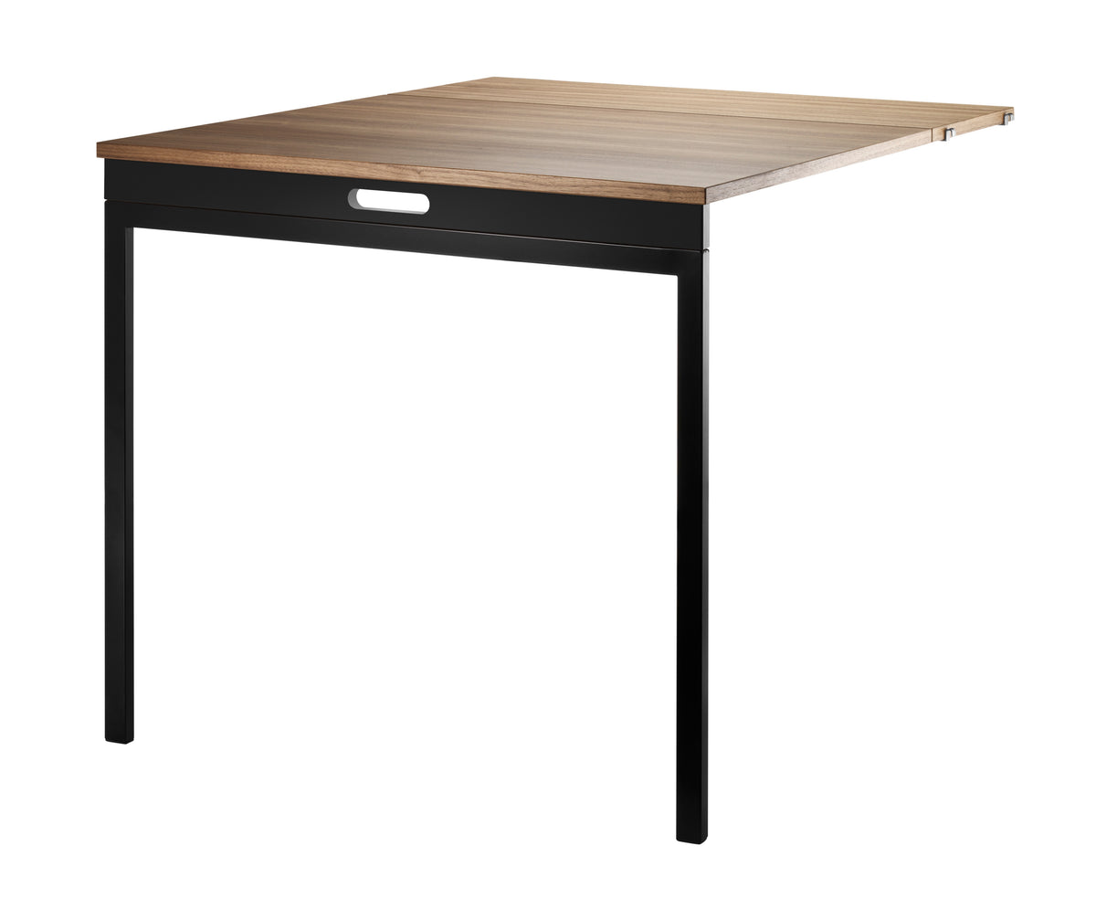 Folding Table in Walnut/Black, room setting