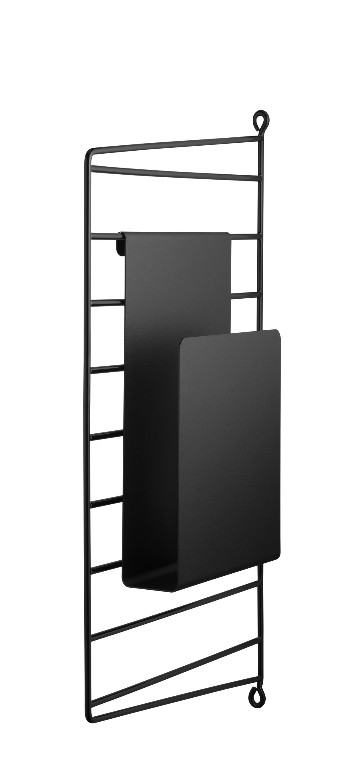 Magazine holder in Black, room setting