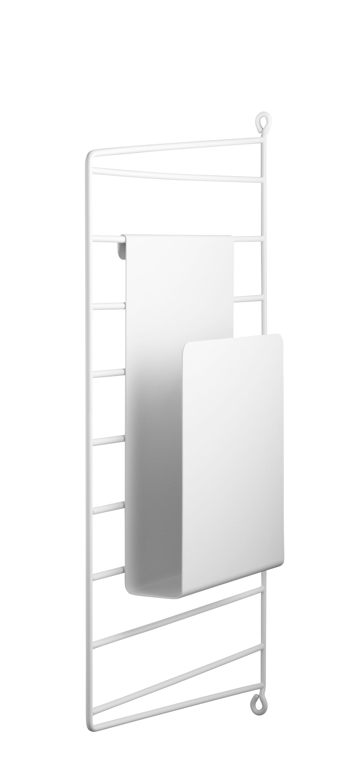 Magazine holder in White, room setting