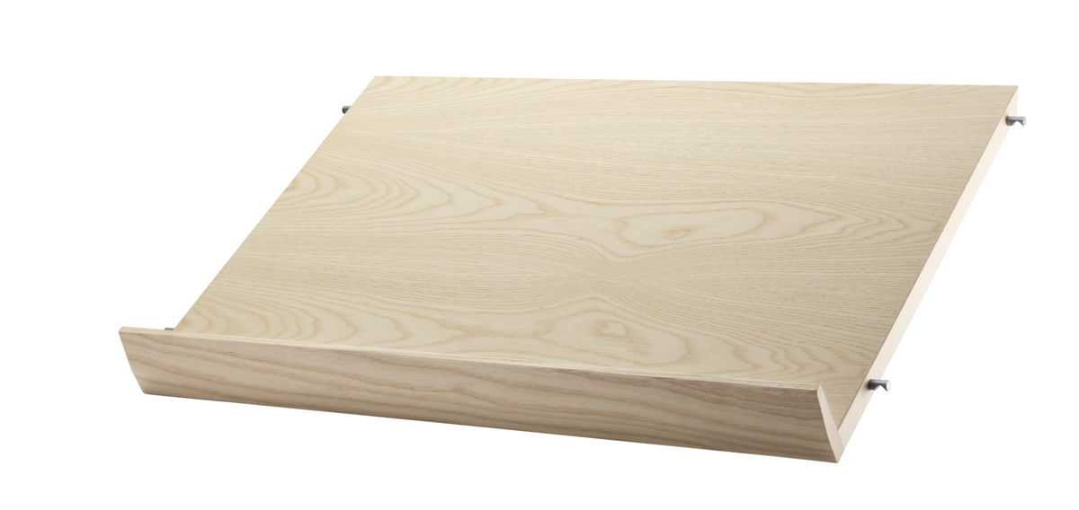 Magazine shelf solid w58 x d30 cm in Ash, room setting