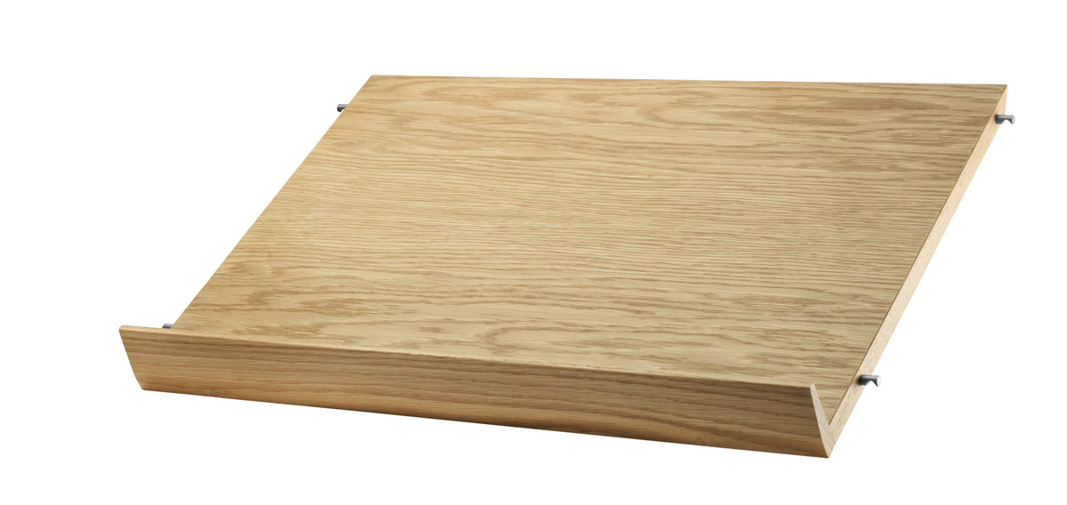 Magazine shelf solid w58 x d30 cm in Oak, room setting