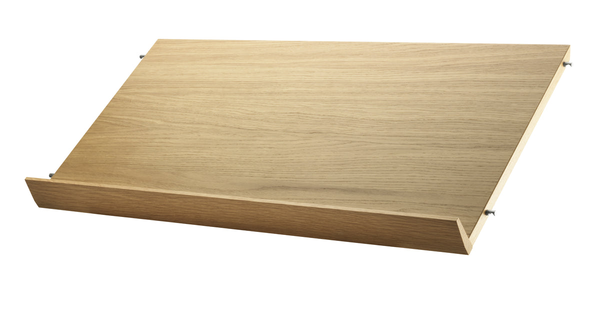 Magazine shelf solid w78 x d30 cm in Oak, room setting