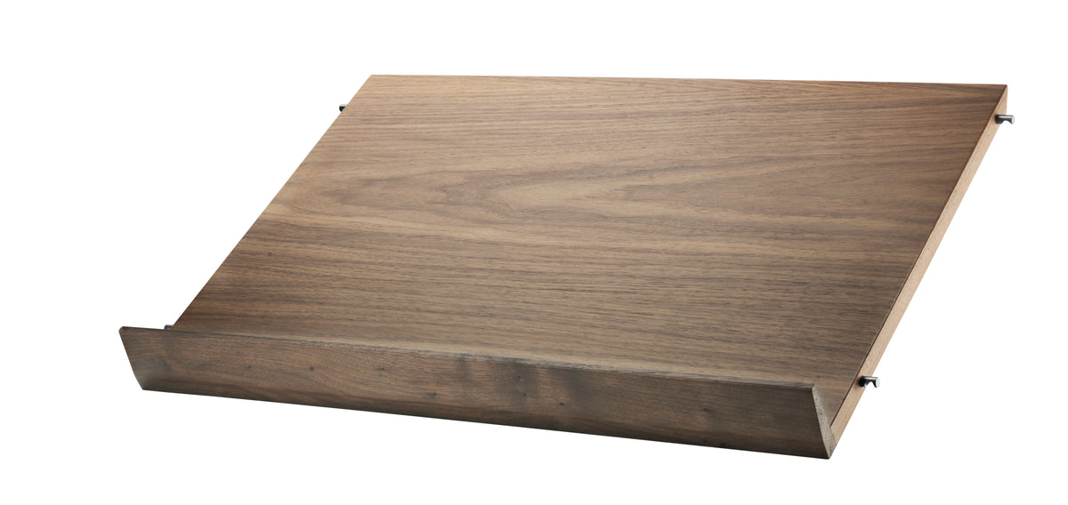 Magazine shelf solid w58 x d30 cm in Walnut, room setting