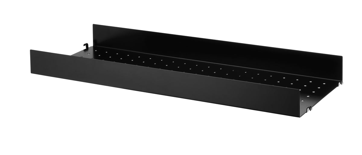 Metal Shelf High w78 x d30 cm in Black, room setting