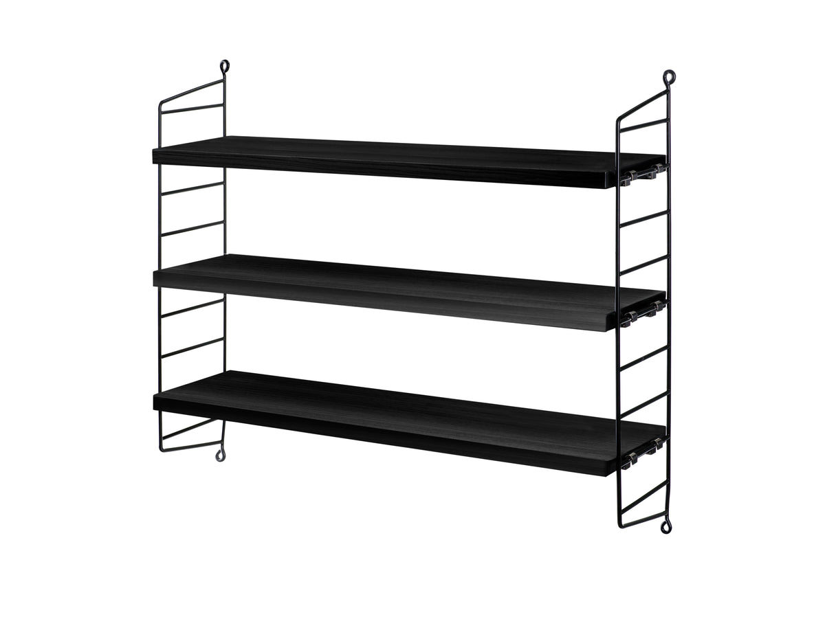 String Pocket in Black stained ash/Black, room setting