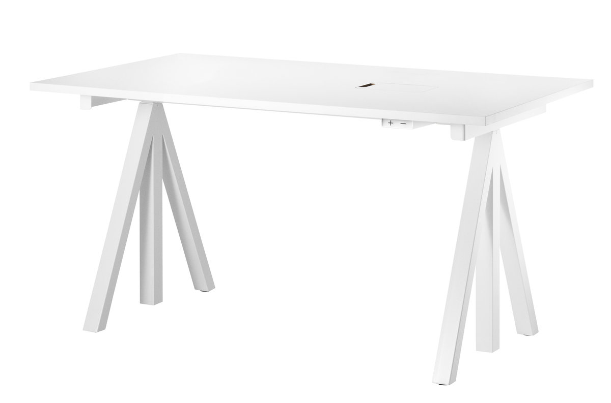 Desktop w140 x d78 cm in White laminate, room setting