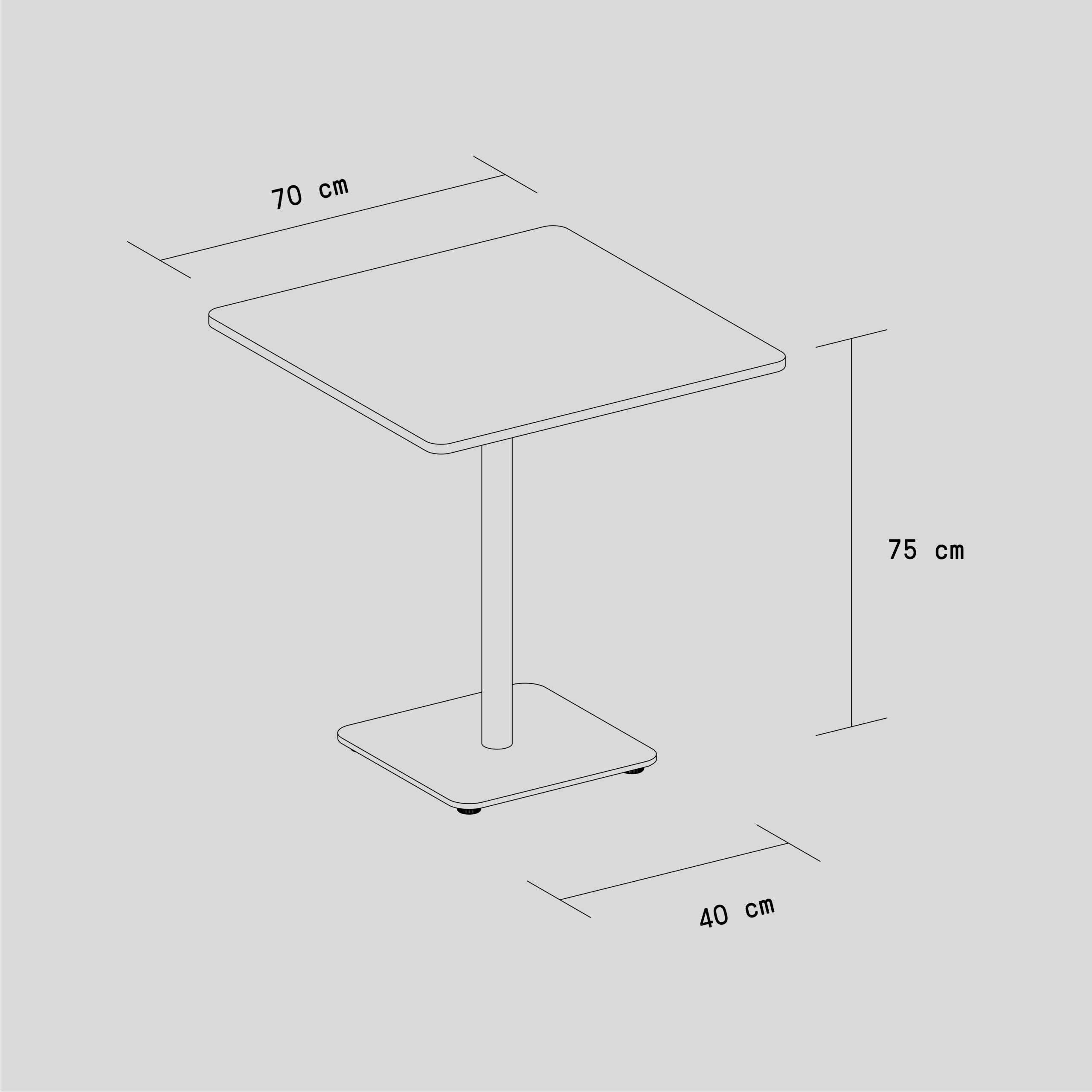 TIPTOE MOKA bistro table - solid oak