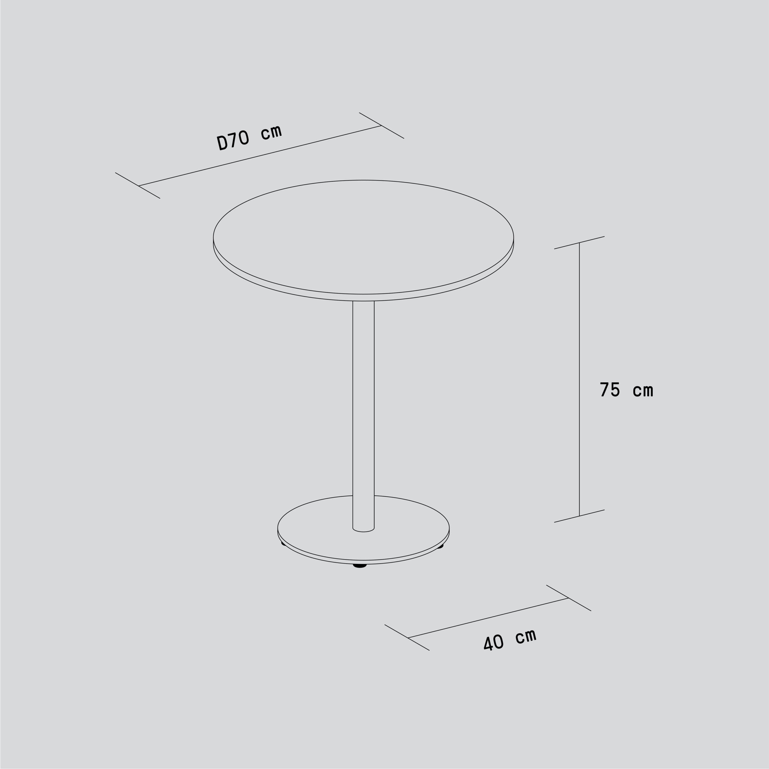 TIPTOE MOKA bistro table - Venezia recycled plastic