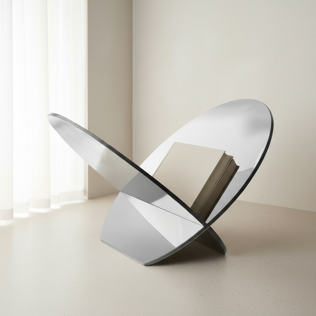 Gejst Silia Magazine Holder, Stainless Steel