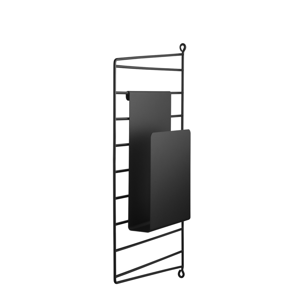 Magazine holder in Black by String Furniture