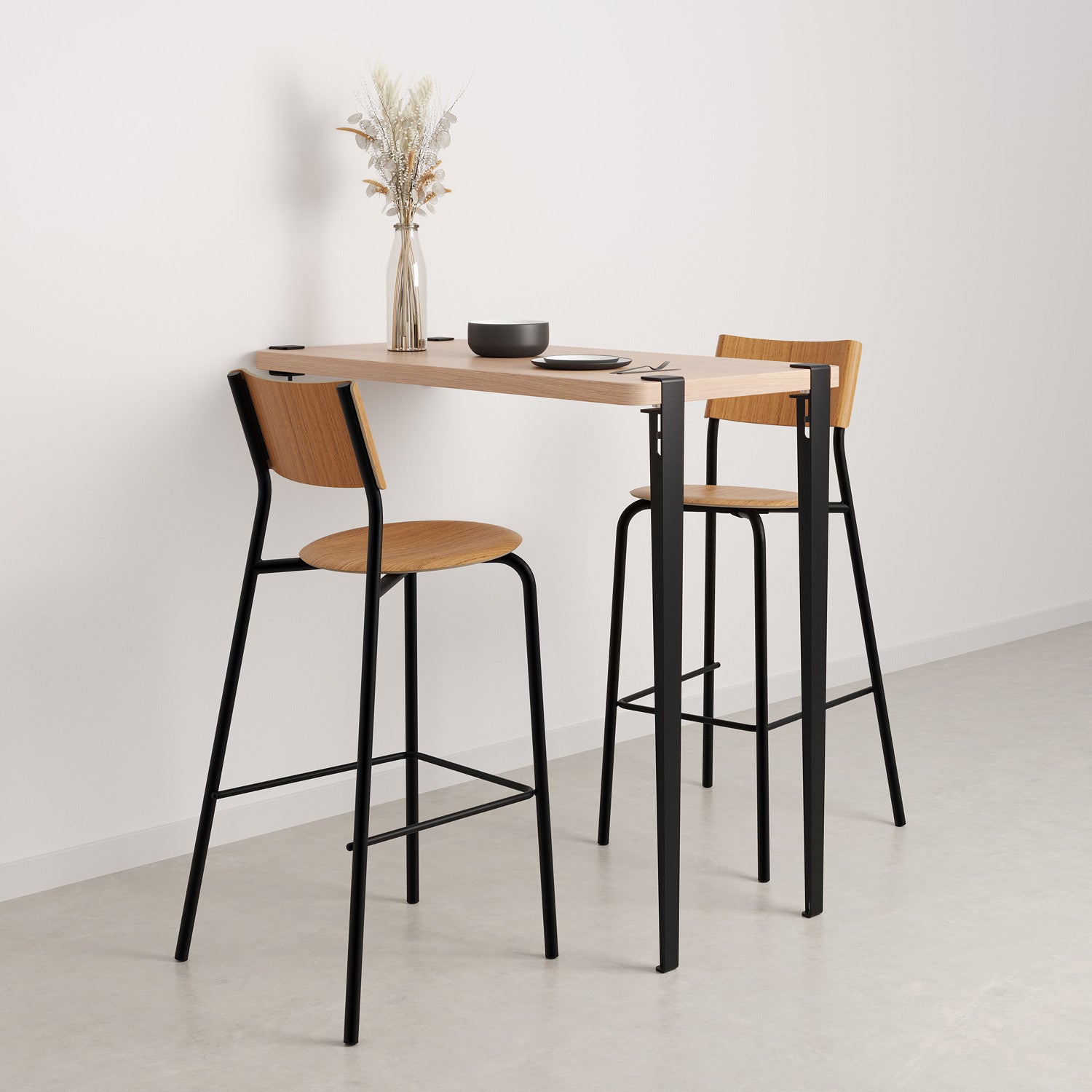TIPTOE wall-mounted high table - eco-certified wood