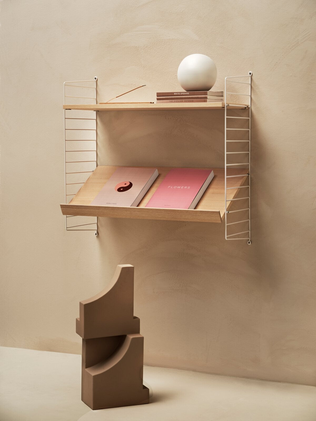 Shelf w78 x d20 cm in Ash, room setting