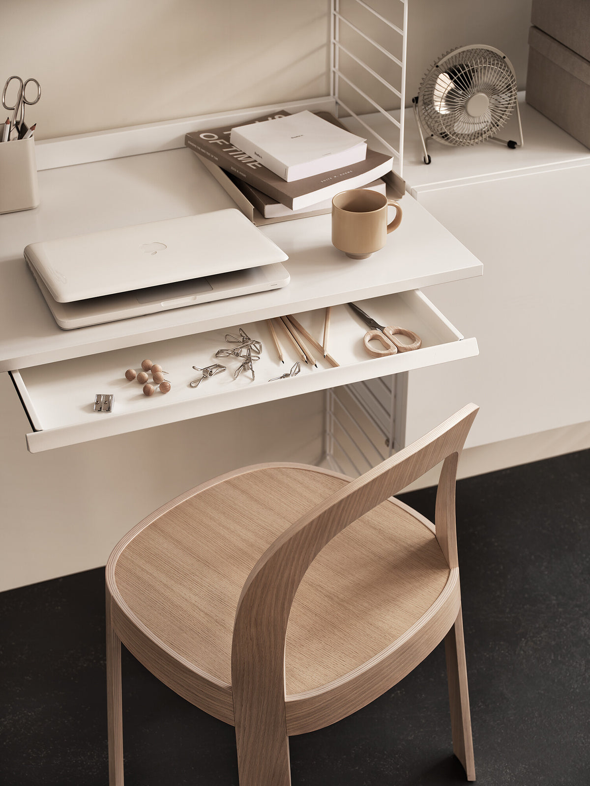 Desk drawer w61 x d30 cm in White, room setting