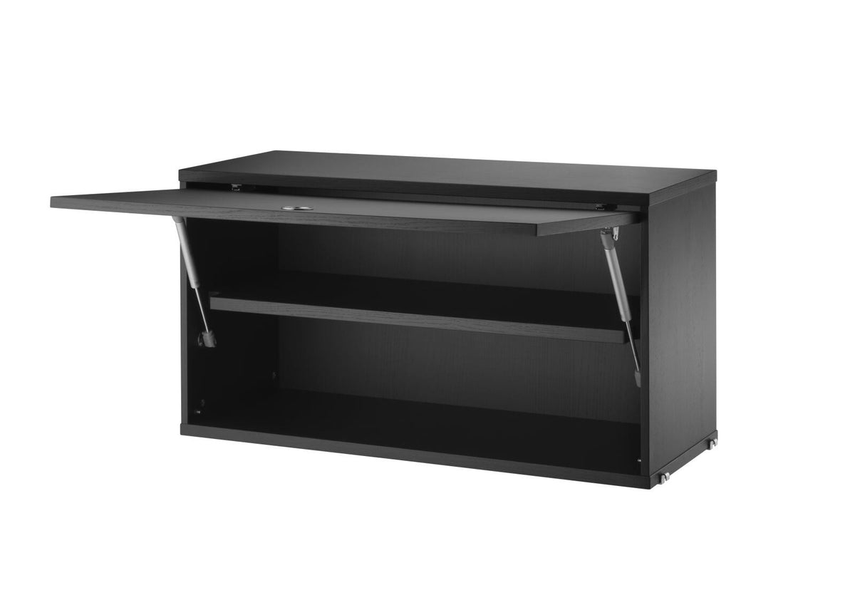 Cabinet with Flip Door w78 x d30 x h42 cm in Black stained ash, room setting