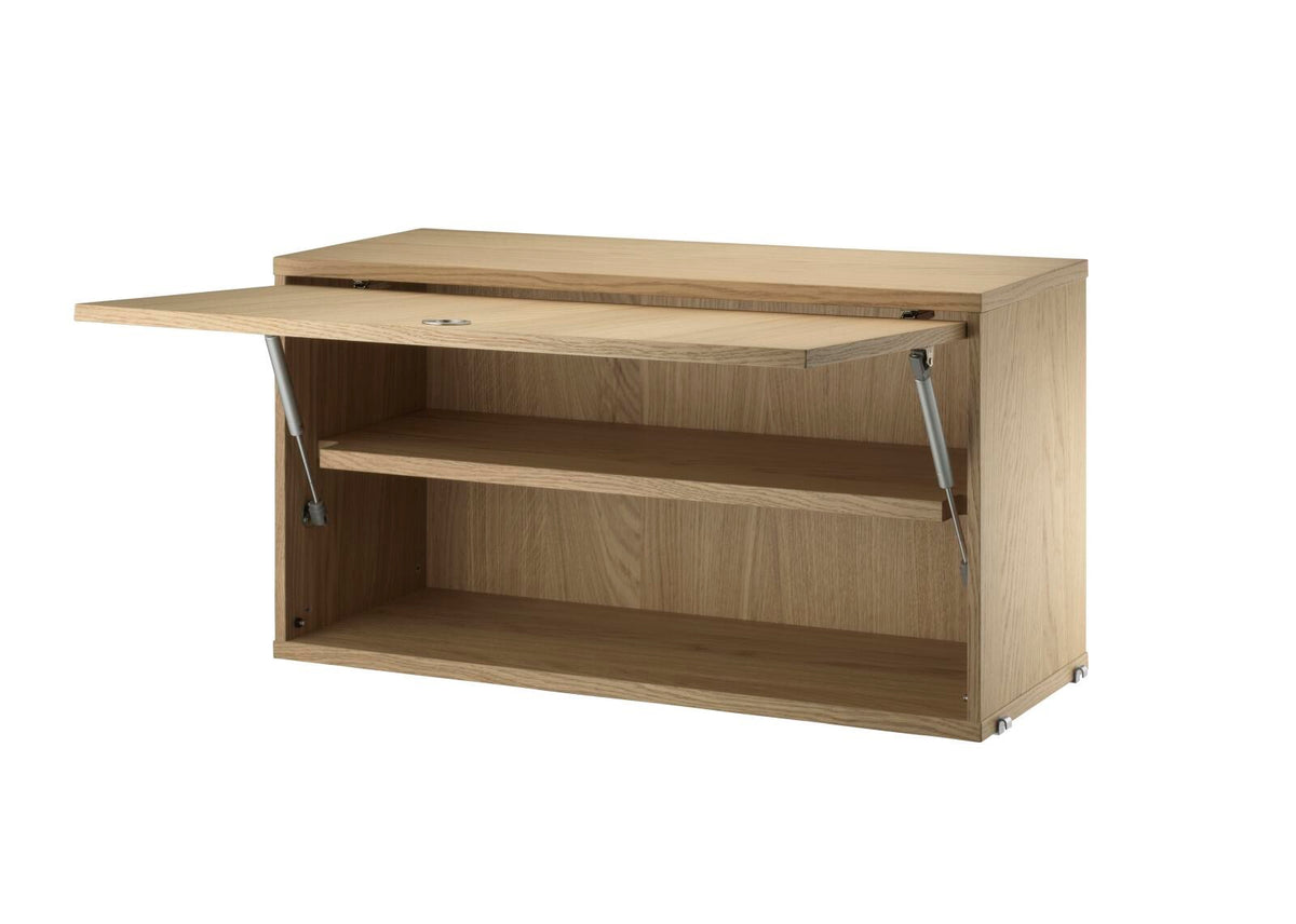 Cabinet with Flip Door w78 x d30 x h42 cm in Oak, room setting