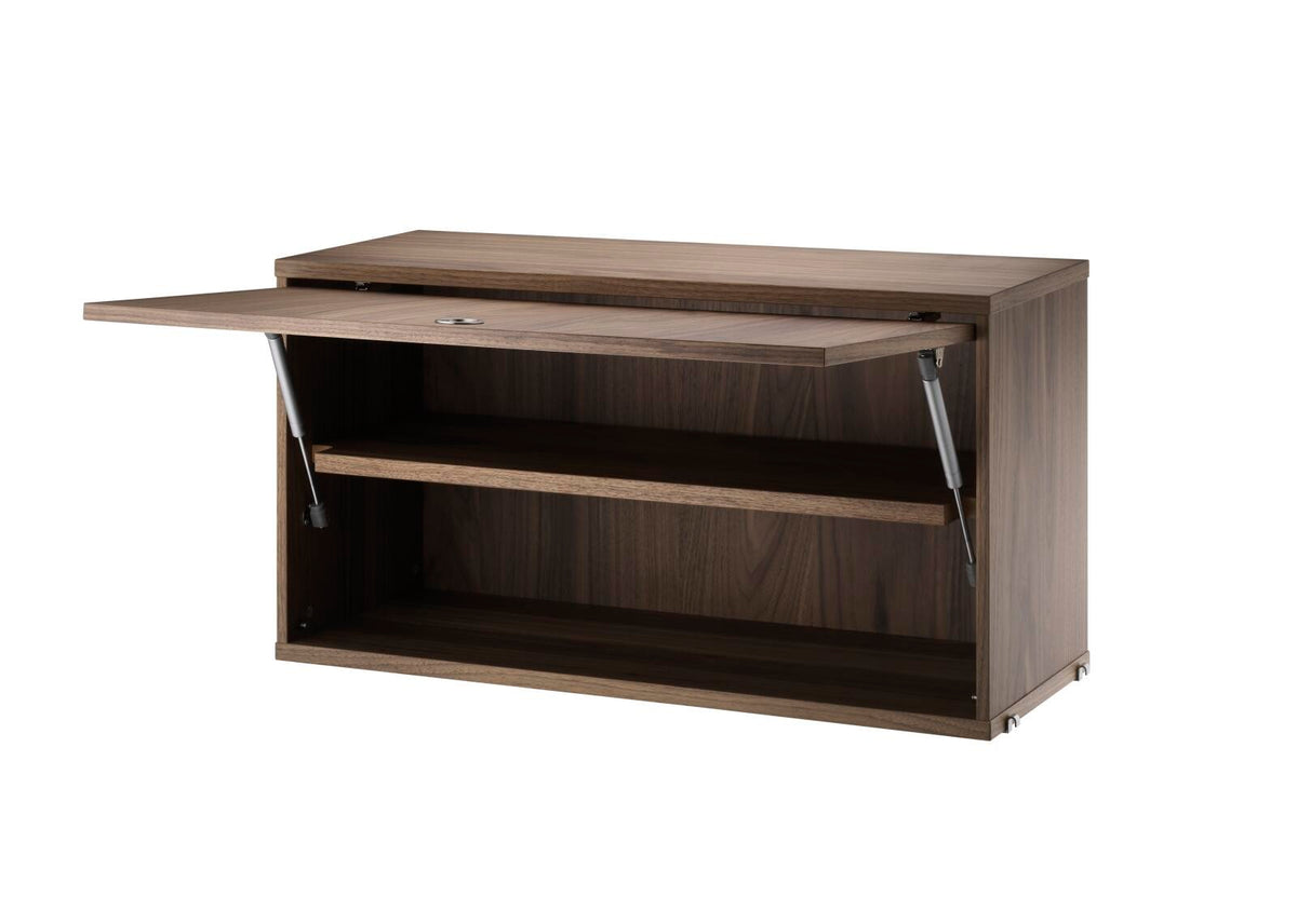 Cabinet with Flip Door w78 x d30 x h42 cm in Walnut, room setting