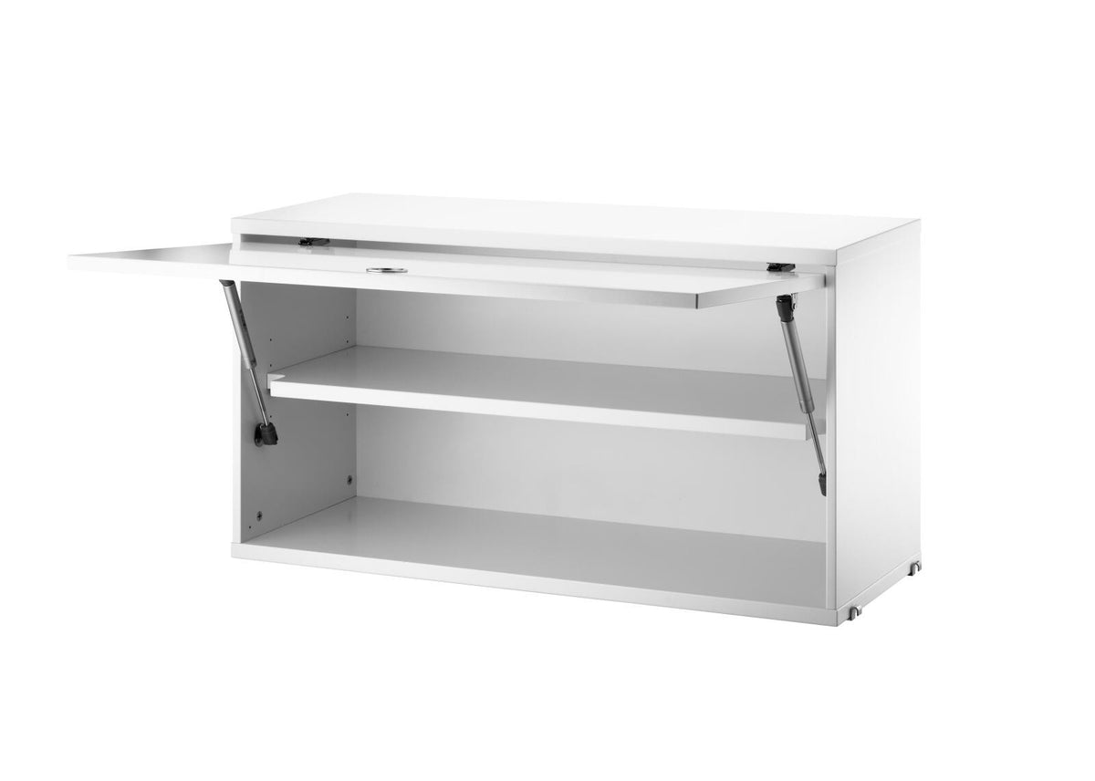 Cabinet with Flip Door w78 x d30 x h42 cm in White, room setting