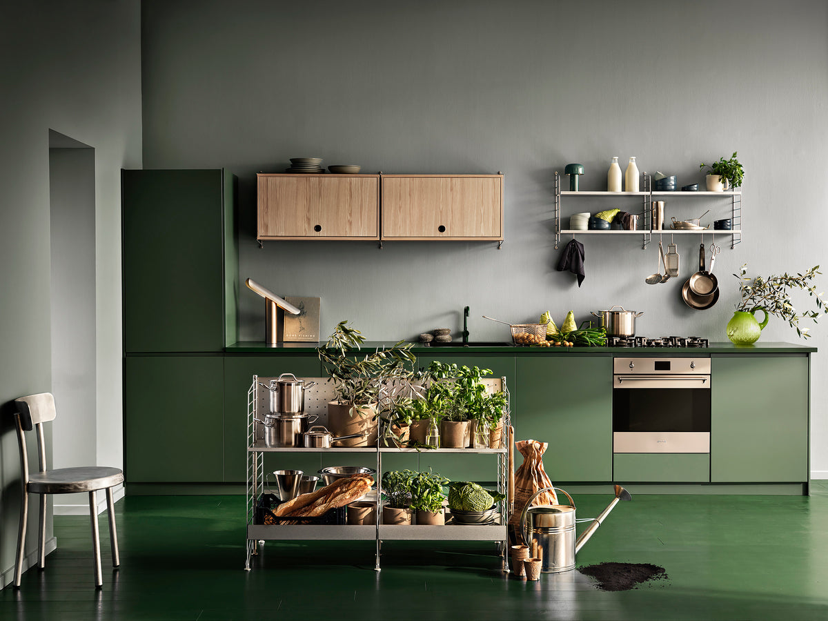 Cabinet with Flip Door w78 x d30 x h42 cm in Black stained ash, room setting