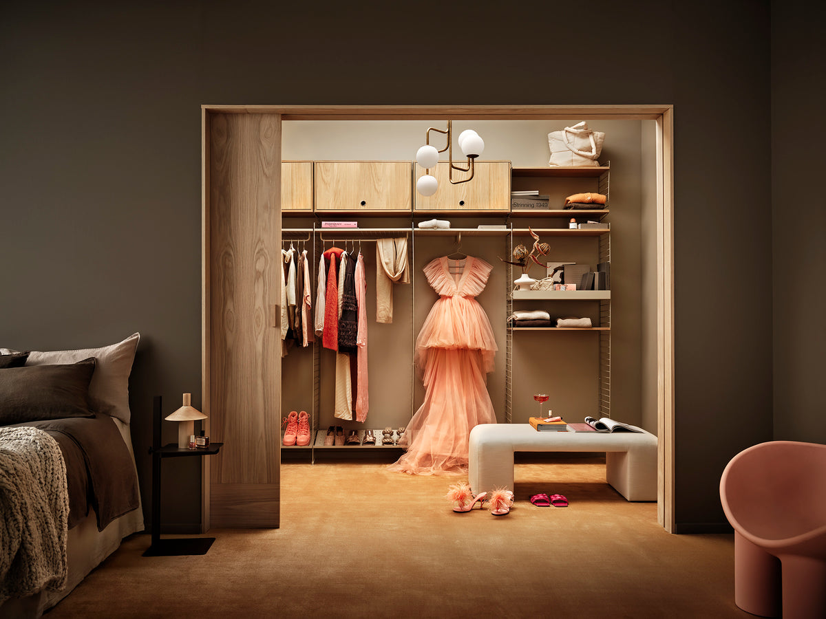 Cabinet with Flip Door w78 x d30 x h42 cm in Black stained ash, room setting