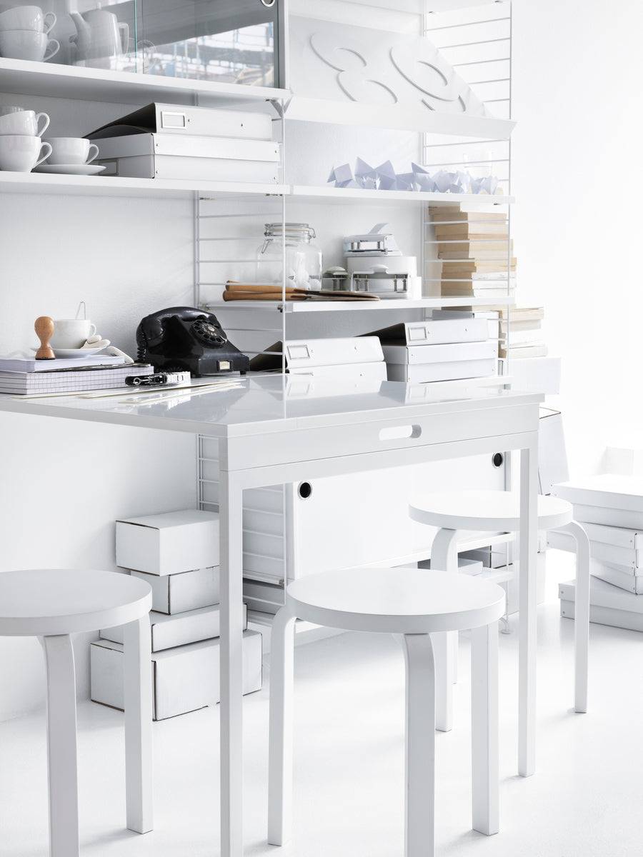 Folding Table in White/White, room setting