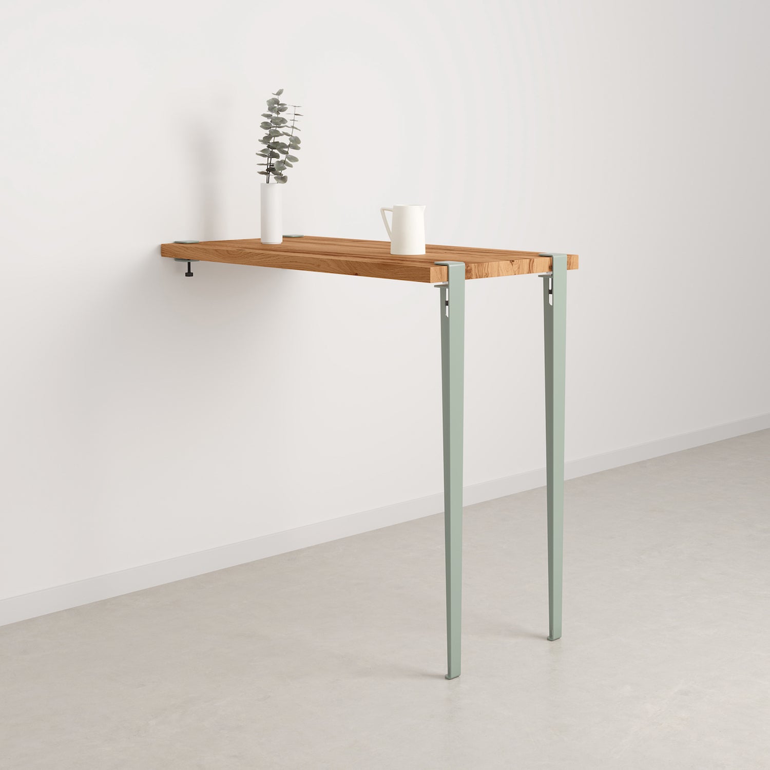 table murale 110cm 120x60 bois ancien - gris euca